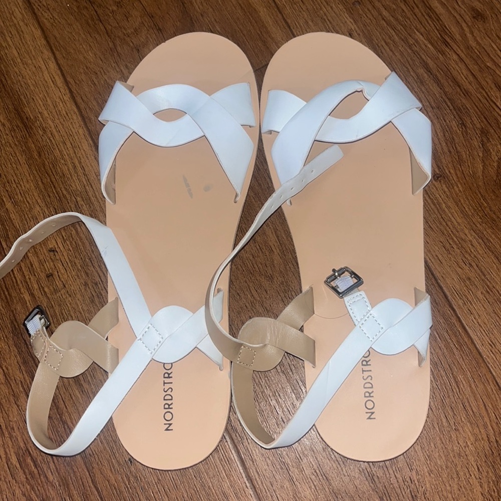 Nordstrom White Sandals size 8